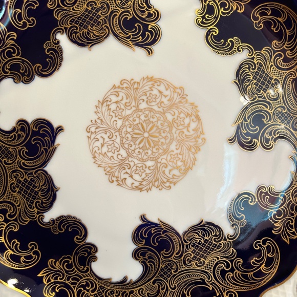 Reichenbach Fine Porcelain Cobalt Gold and White Platter Made in Germany - Picture 4 of 13